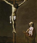 Francisco de Zurbaran Saint Luke as a painter, before Christ on the Cross oil on canvas